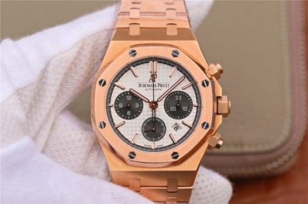 Audemars Piguet Royal Oak Chronograph RG JHF White/Black Dial RG Bracelet A7750